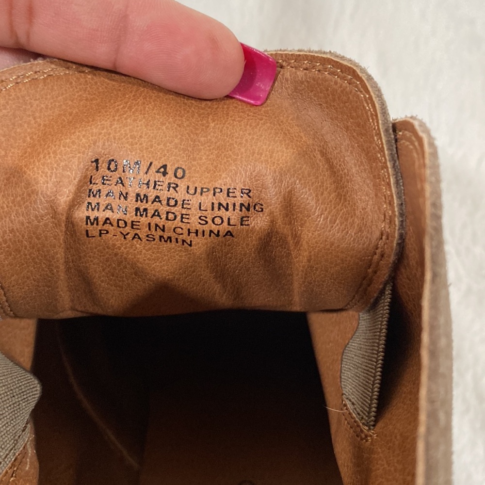 Lucky Brand Yasmin Tan Wedge Booties Size 10M - Picture 7 of 9